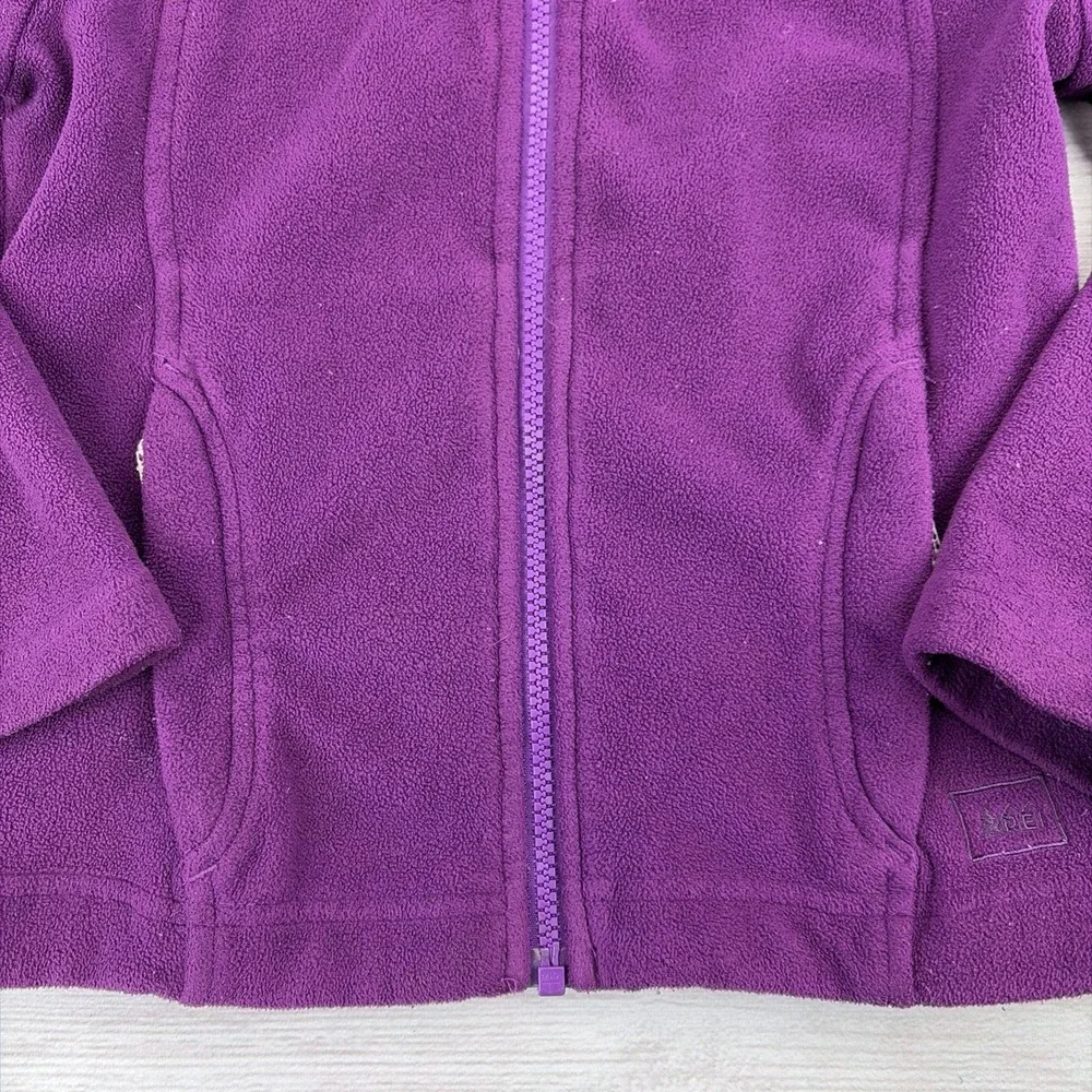 REI Girl's XXS 4/5 Jacket Fleece Full Zip Purple Lightweight Winter Outerwear